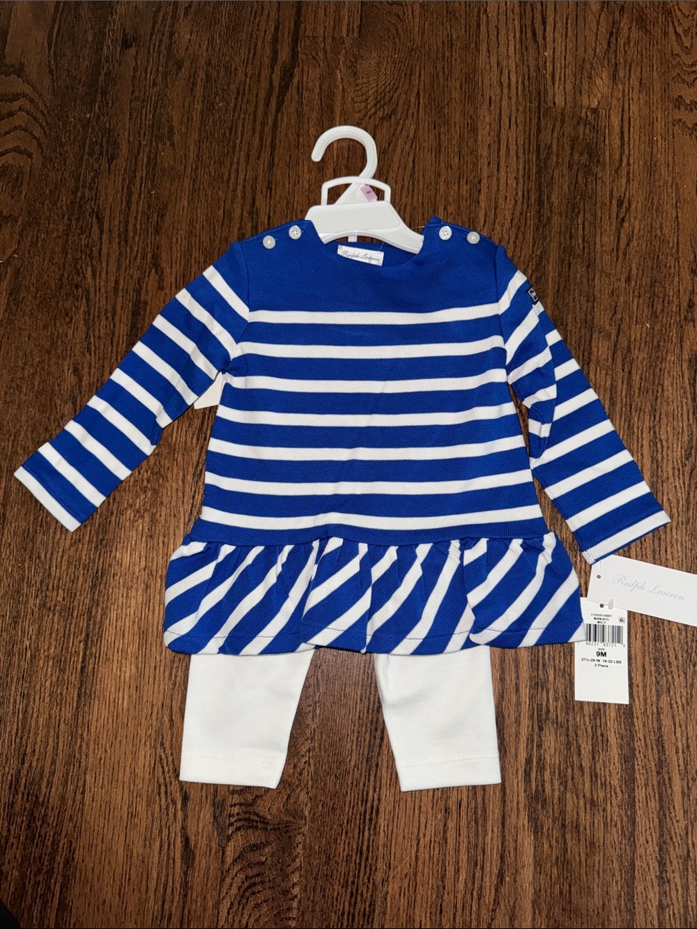 NWT Ralph Lauren Striped Jersey Tee & Ponte Legging Set - 9 Months